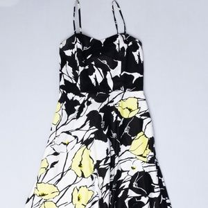 Donna Morgan Size 10 Yellow Black Cotton Sundress